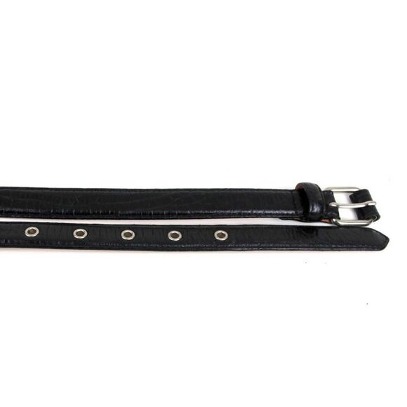 Talbots CROCO EMBOSSED BLACK GENUINE LEATHER 3/4"Wd DRESS WOMEN'S BELT Sz M (*46 - Picture 11 of 12